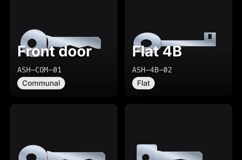Named keys in the library, each with its code and tag.